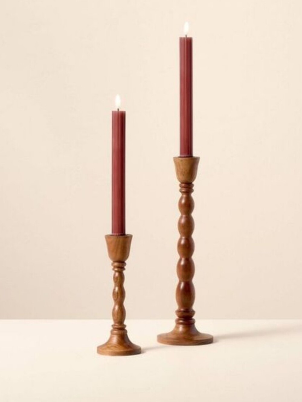 6pk. Ribbed Flameless LED Taper Candles - Red Hearth & Hand™ with Magnolia - Picture 3 of 5